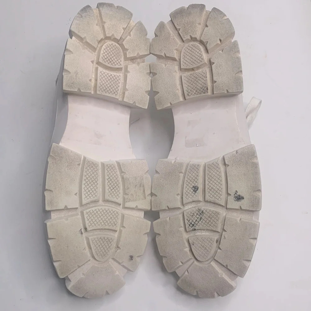 Steve Madden Michigan Leather Chunky Platform Sneaker White S-021 Sz 10 - Picture 8 of 9
